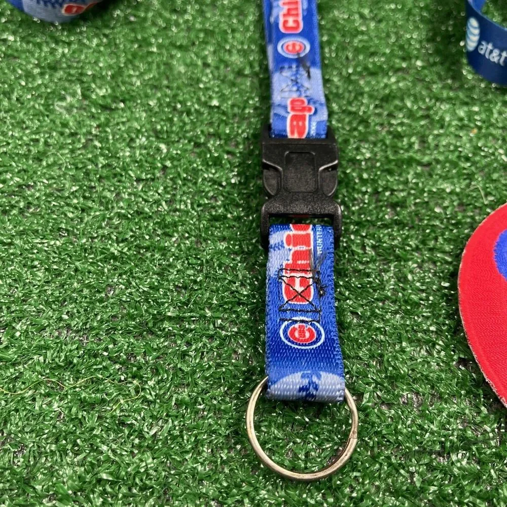 Lot of 2 Chicago Cubs Lanyards: Embroidered‎ Collectors Patch & Logo